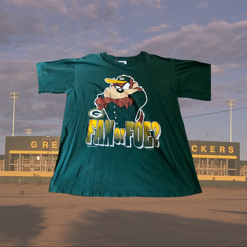 1997 Tasmanian Devil "Fan or Foe" Packers Tee